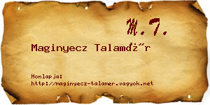 Maginyecz Talamér névjegykártya
